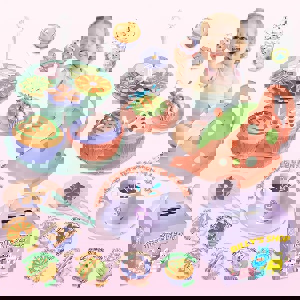 deAO Toys 3-in-1 Color Changing Tea Party Set Pretend Play