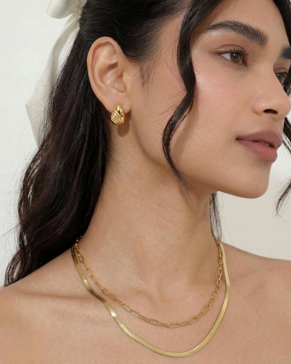 Elk & Bloom Chubby Winged 14K Gold Drop Studs