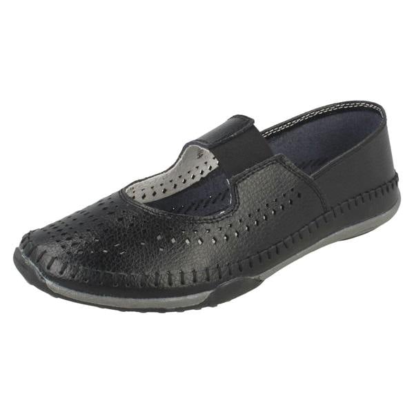 Down to Earth Ladies Down To Earth Elastic Upper Strap Shoes