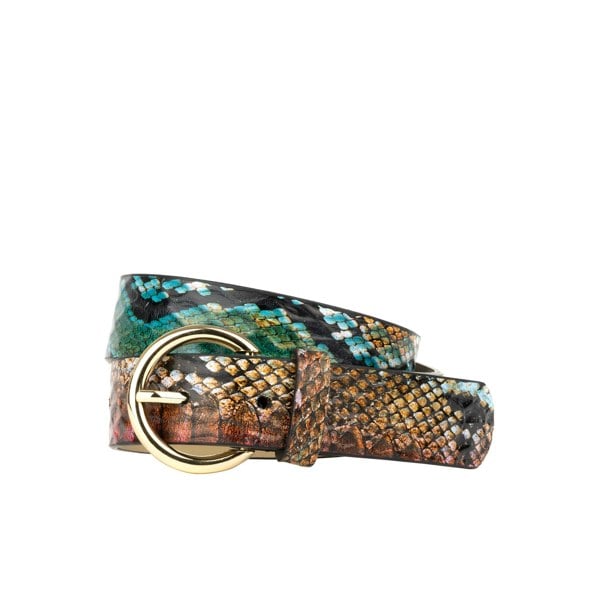 Embassy London Emma - Green & Brown Snake - Women's Italian leather belt