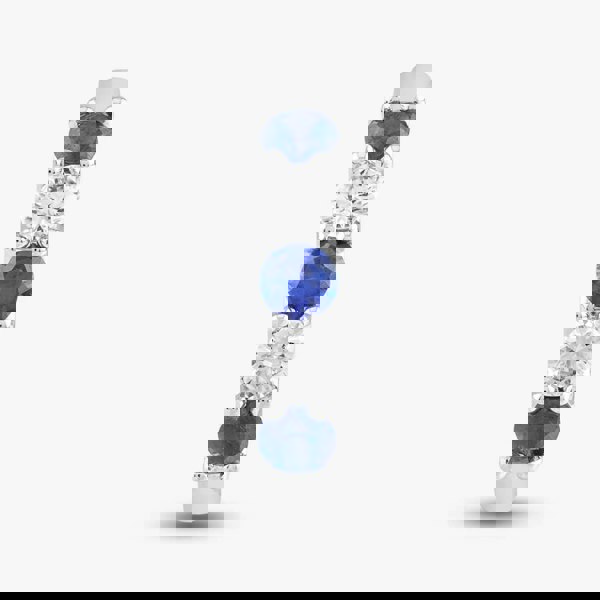 T. H. Baker Platinum Blue 0.72ct Sapphire & 0.43ct Brilliant Cut Diamond Half Eternity Ring 22707