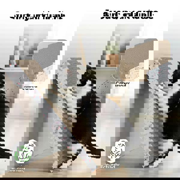 Skylos 4PCS Cat Scratching Board Cardboard Cat Scratcher Scratching Pad Lounge