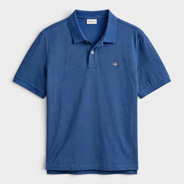 GANT Classic Logo Regular Polo Shirt Vintage Blue