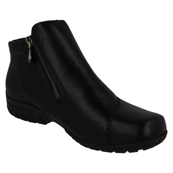 Rieker Ladies Rieker Dual Zip Fleece Lined Ankle Boots L4663