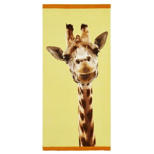Catherine Lansfield Giraffe Yellow Beach Towel
