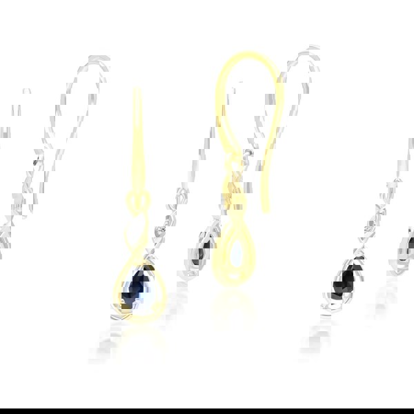 Gemondo Classic Pear Sapphire & Diamond Drop Earrings In 9ct Yellow Gold