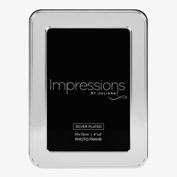 T. H. Baker Impressions Silver Plated Round Edge 4x6 Inch Photo Frame FS104146