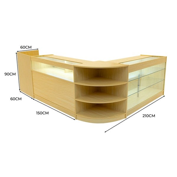 Monstershop Hyperion LED Shop Counter Set K1500, B1500, TB60 & LM60 - Maple