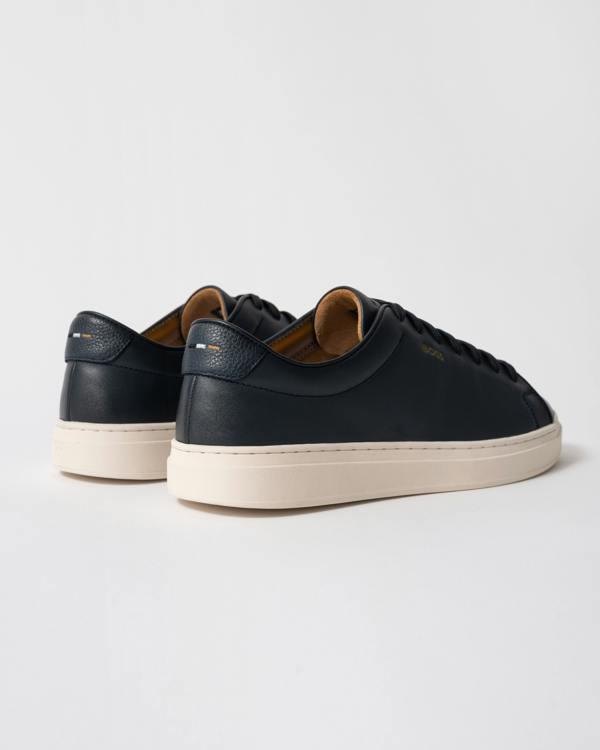 back studio shot of BOSS Orange Kieran_Tenn_butb Mens Trainers in Dark Blue 401