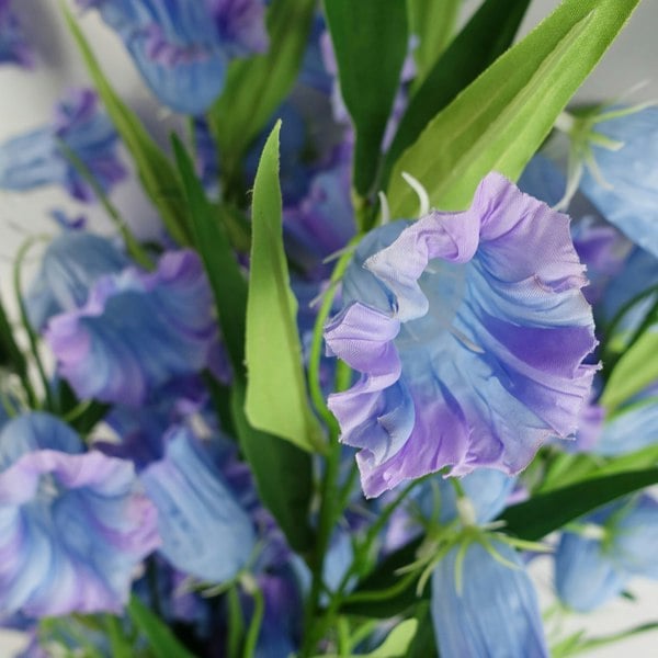 Leaf Pack of 6 x 100cm Trumpet Artificial Flower Stem Blue