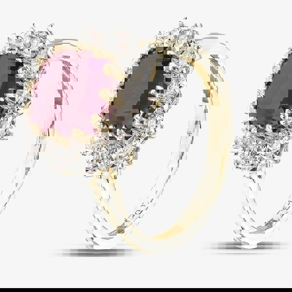 T. H. Baker 9ct Yellow Gold 3.95ct Ruby & 1.00ct Lab Grown Diamond Halo Ring LGR47396-RD