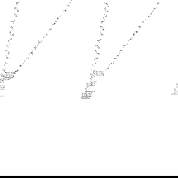 Say It With Dainty CZ Block Initial Necklace - Sterling Silver