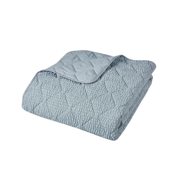 Catherine Lansfield Crinkle Seersucker Texture Bedspread Blue