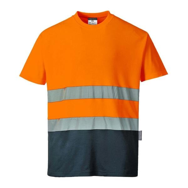 Hi-Vis Cotton Comfort Contrast T-Shirt S/S Portwest