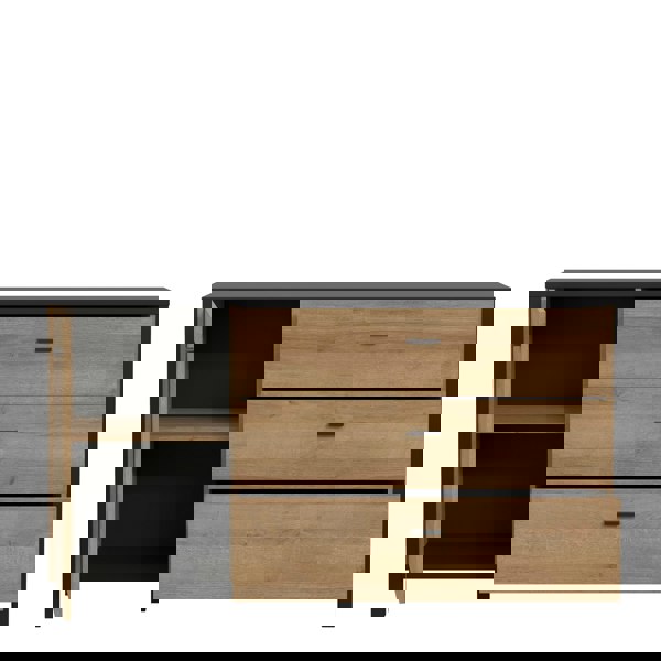 Furniture To Go High Rock Sideboard in Matt Black/Riviera Oak
