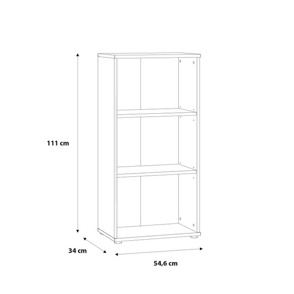 Wyld Haus Bucharest Tall Narrow 2 Shelf Vintage Oak Wooden Bookcase