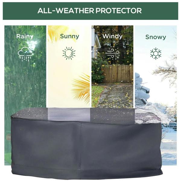 Grey outdoor furniture cover with weatherproof design and smooth padded top