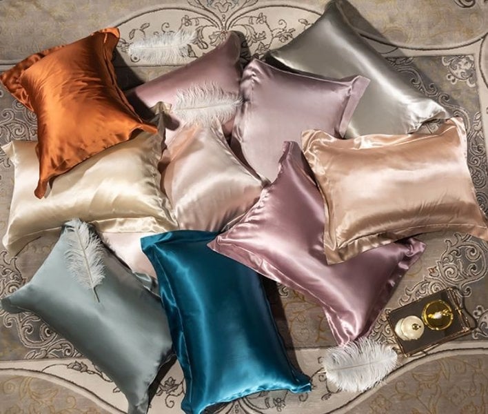 Anyhouz Pillowcase Violet Luxury Soft Natural Mulberry Silky Two Sided Satin Cover