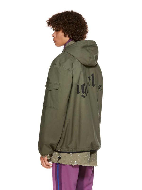 Palm Angels Broken Gothic Logo Jacket - Green