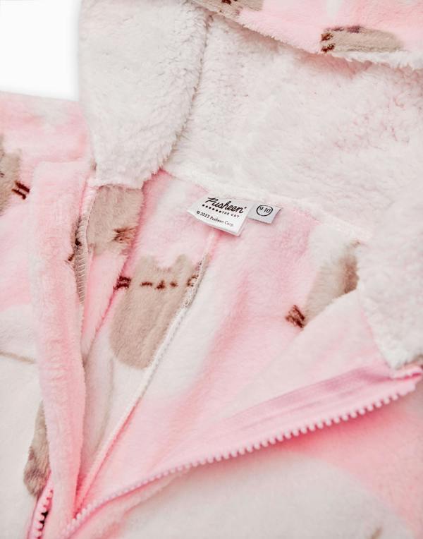 Vanilla Underground Pusheen Girls Pink All-Over Print With Novelty Ears Onesie