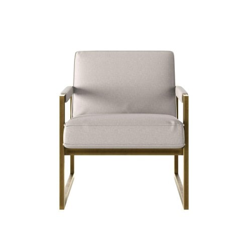 Wyld Haus Torino Cream Chenille and Bronze Armchair