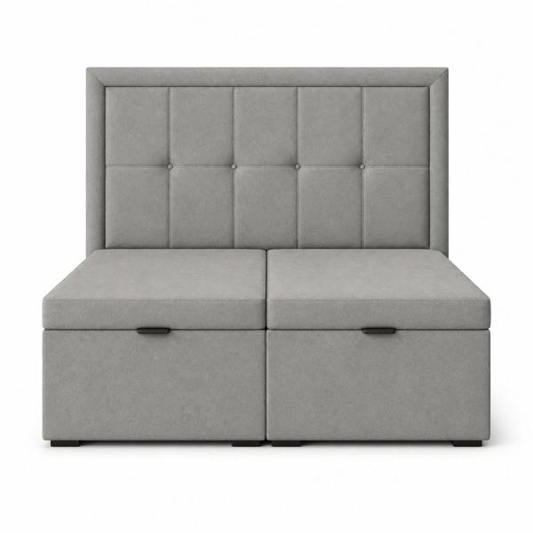 Great British Beds Romford Divan Ottoman Bed - Silver Plush