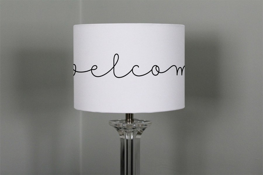 Benjamin Tate Design Text Welcome (Ceiling & Lamp Shade)