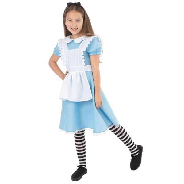 Bristol Novelty Girls Traditional Alice Costume - Blue/White/Black