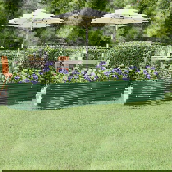 Berkfield Garden Raised Bed Powder-coated Steel 296x80x36 cm Green