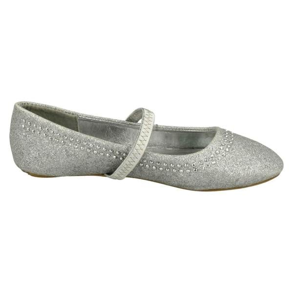 Spot On Girls Spot On Glitter Elasticated Strap Flats