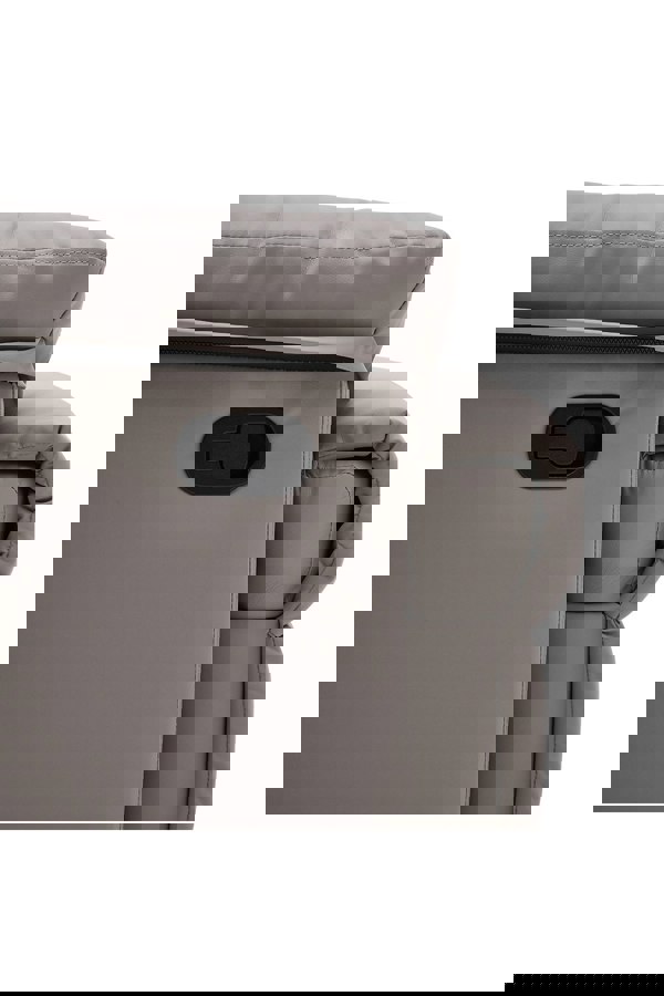 Living and Home Khaki Checkered Faux Leather Upholstered Recliner Armchair