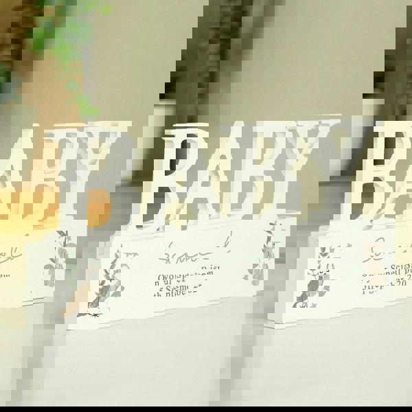 Personalised Memento Company Personalised Woodland Wooden Baby Ornament