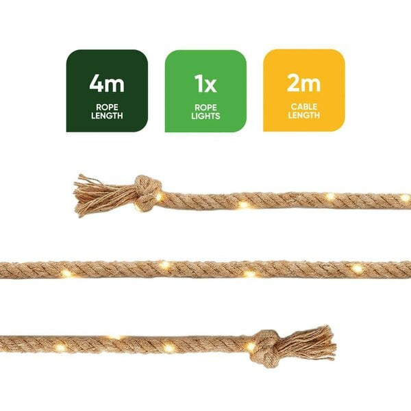 Gardenwize Solar Rope Lights – 4m Decorative LED Rope Light with 45 LEDs