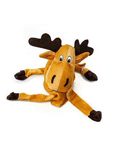 Reindeer Plush Novelty Christmas Hat for Adults and Kids, Soft Beige Fancy Dress Headwear image 4