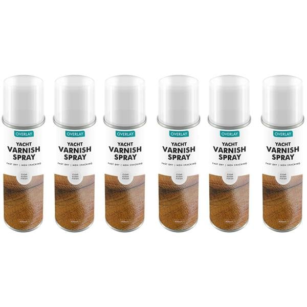 Overlay 6X Overlay Clear Gloss Yacht Varnish Professional Spray Paint 400ml