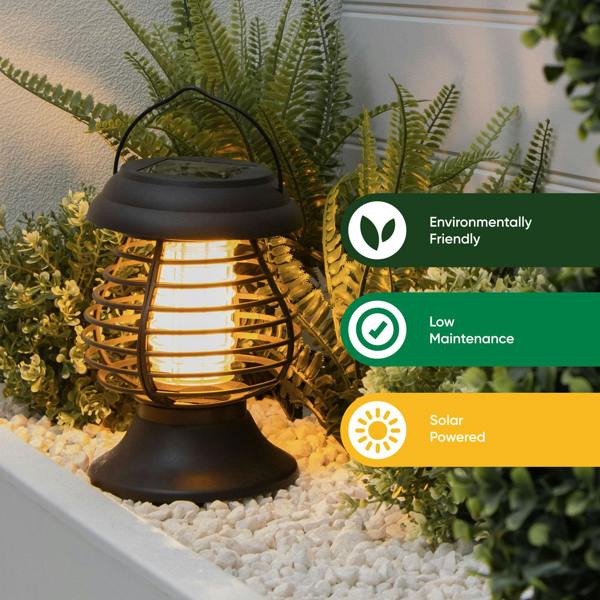Gardenwize Solar Lantern – 2-in-1 Flame Effect Light & Bug Zapper