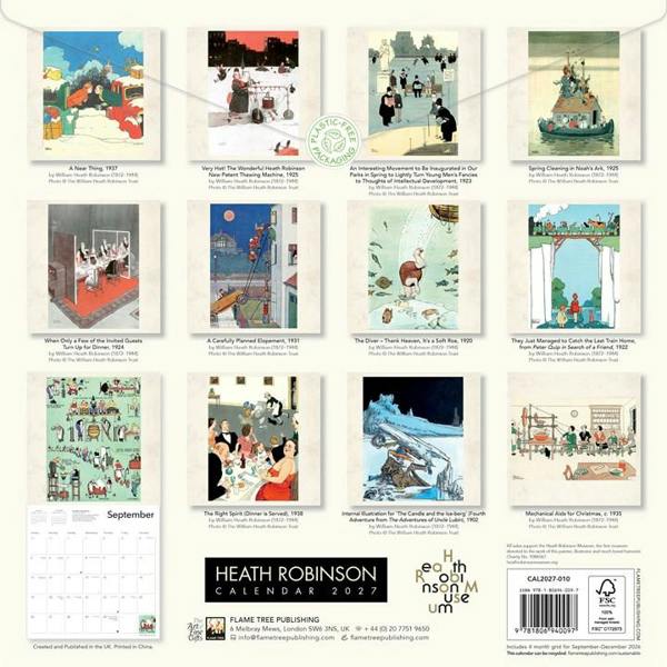 Heath Robinson Calendar 2027, Wall Calendars, Month To View, Humour, Gift