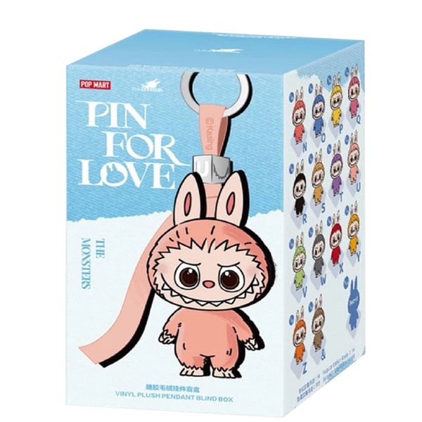 Pop Mart THE MONSTERS Pin for Love Series - Vinyl Plush Pendant (N–Z) - 1 Blind Box Collectable Toy