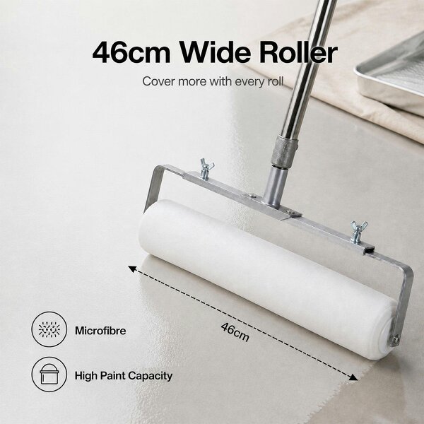 Traderight Paint Roller Set 5-Wheel Tray Extendable Pole Kit For Walls 13Pcs