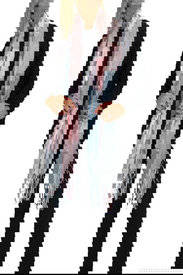 Paulo Due Wool Blend Pashmina Scarf With Floral Details