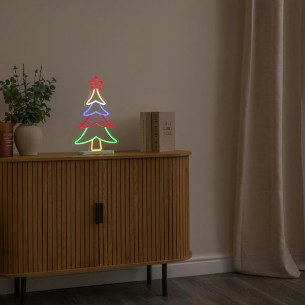 Samuel Alexander 43cm Neon Flex Christmas Tree Light with 215 Multi-Coloured LEDs
