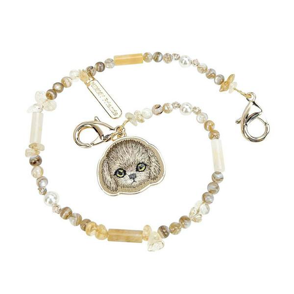 Nimmy Friends Nimmy Big Eye Cute Pet Teddy Mobile Phone Chain Bag Charm Crystal Bracelet Brown - N-CXMC-SL-014