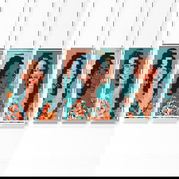 Artwork For Living Room Walls | Set of 3 Boho Women Wall art Prints