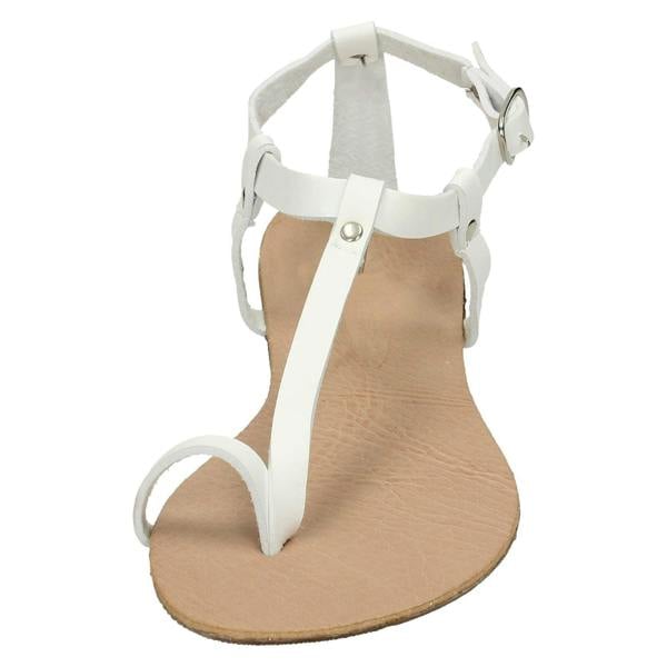 Spot On Ladies Spot On Flat Toeloop Sandal Ankle Strap