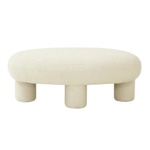 Furniture Edit Discus Boucle Ottoman Bench Footstool