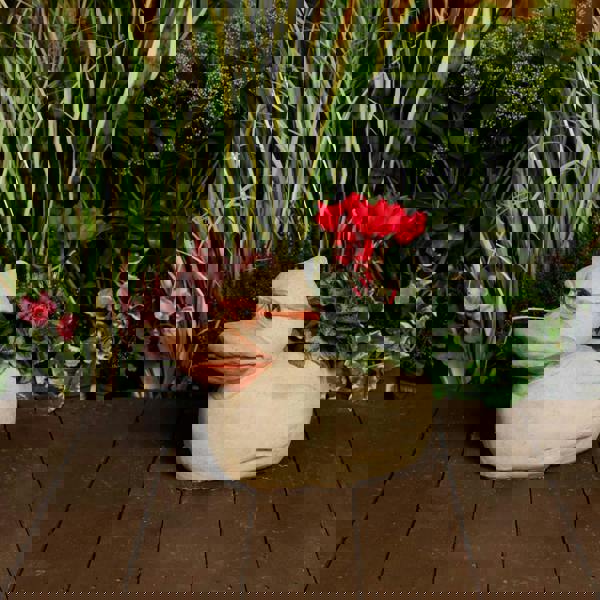 Whimsical Stone Cast Rubber Duck Planter Pot