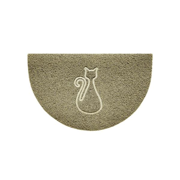 Nicoman Cat Embossed Halfmoon Indoor/Sheltered Outdoor Spaghetti Doormat