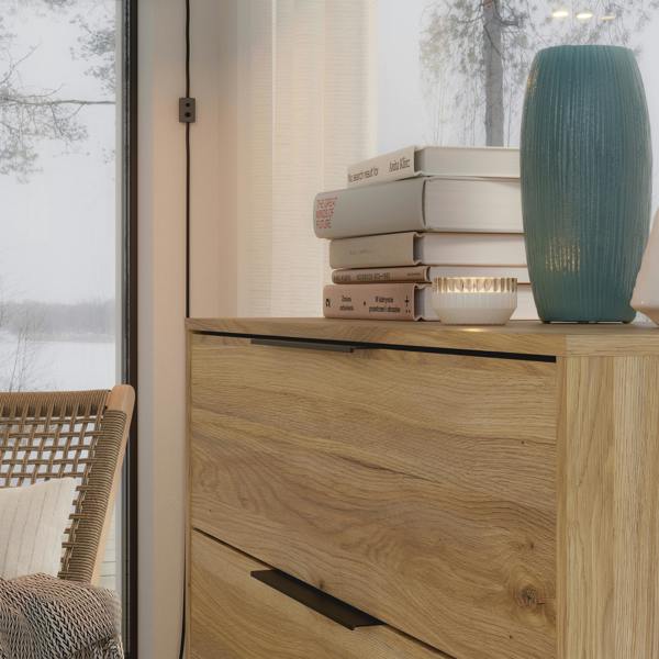 Furniture To Go Orkney 3 Drawer Sideboard with 3 Doors in Mauvella Oak