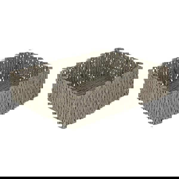 Rectangular Grey Straight-sided Paper Rope Trays