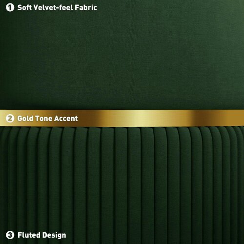 Wyld Haus Rapa Etched Velvet Green Storage Ottoman With Gold Detail